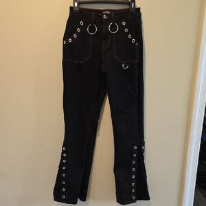 Hot Topic Black Pants with Red Stitching